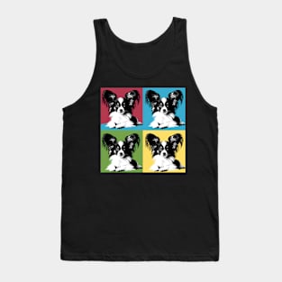 Pop Retro Papillon Art Painting - Cute Puppy Tank Top